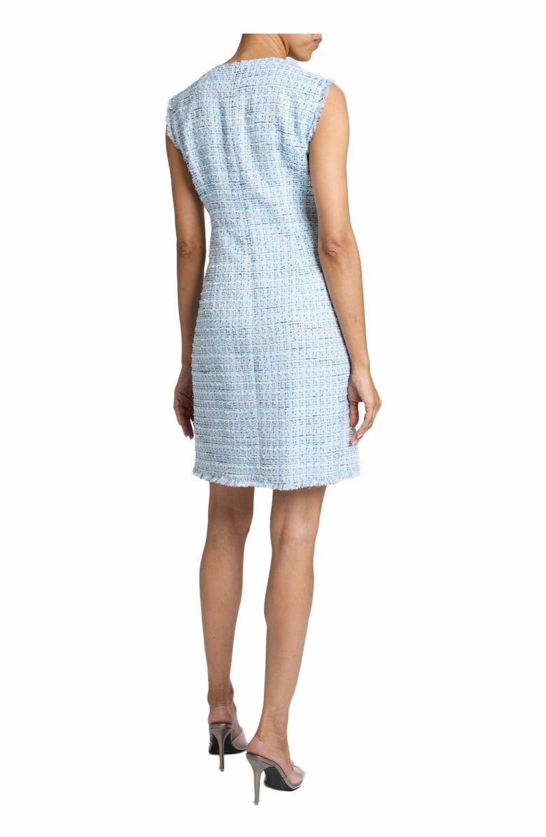 Santorelli IDA Sleeveless Shift Dress with Skirt Zipper Detail in Modern Tweed, Alternate, color, 