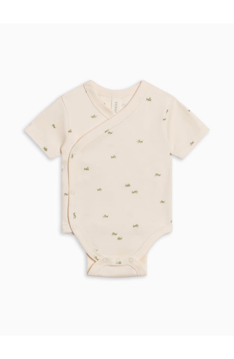 Colored Organics Organic Cotton Lark Short Sleeve Wrap Bodysuit, Alternate, color, Grasshopper / Fern + Mint