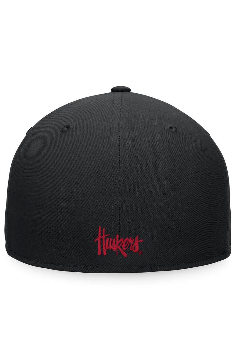 Men's Top of the World Black Nebraska Huskers Fitted Hat, Alternate, color, Black