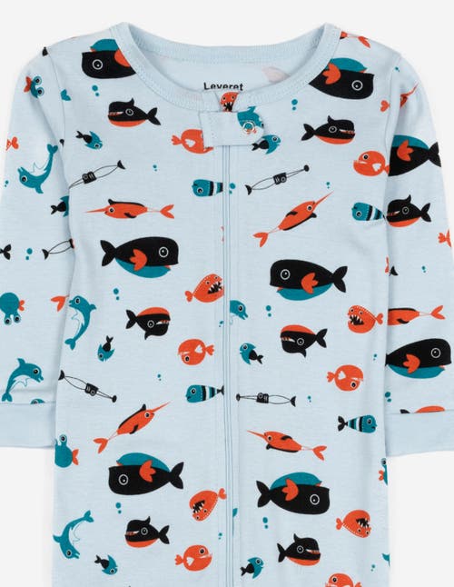 Leveret Kids Cotton Footed Printed Pajamas, Animal, Holiday & Fun Prints In Multi
