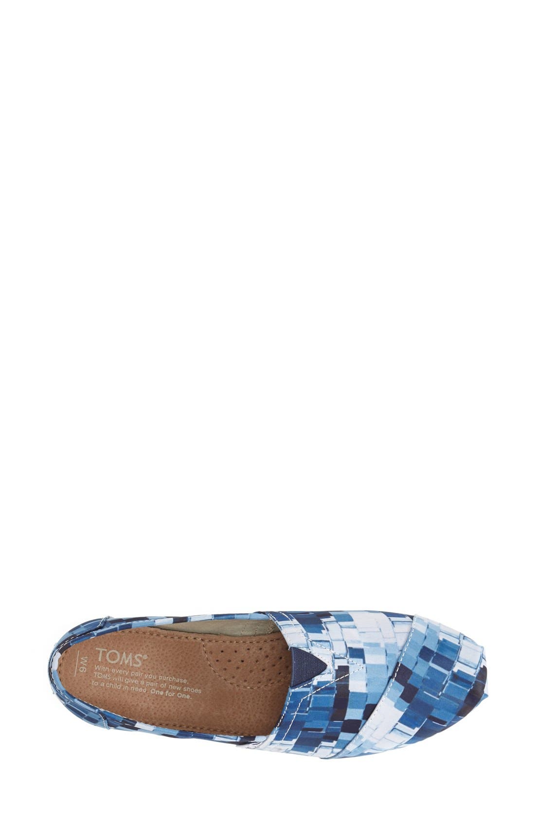 TOMS 'Paint Chips - Classic Alpargata' Satin Slip-On, Alternate, color, 