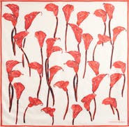 Carolina Herrera Calla Lily Print Twill Square Scarf