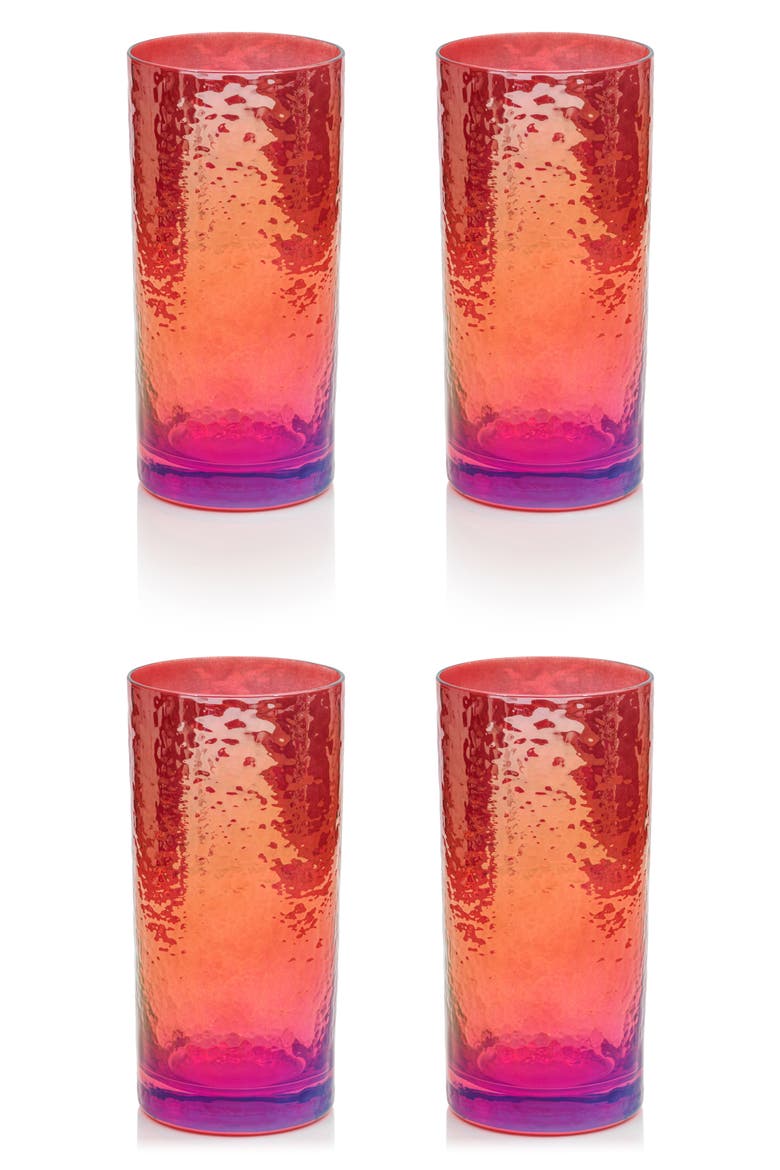 Set of 4 Aperitivo Highball Glasses, Main, color, RED
