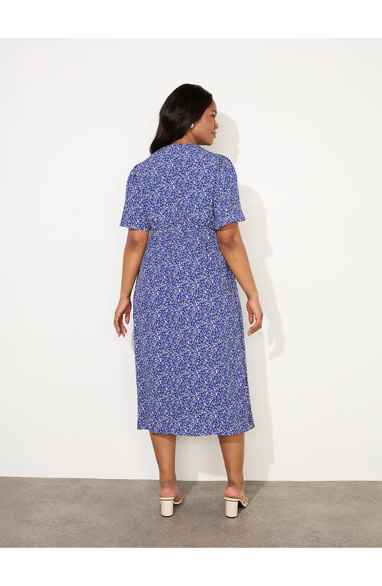 Live Unlimited Ditsy Angel Sleeve Midi Dress, Alternate, color, Blue