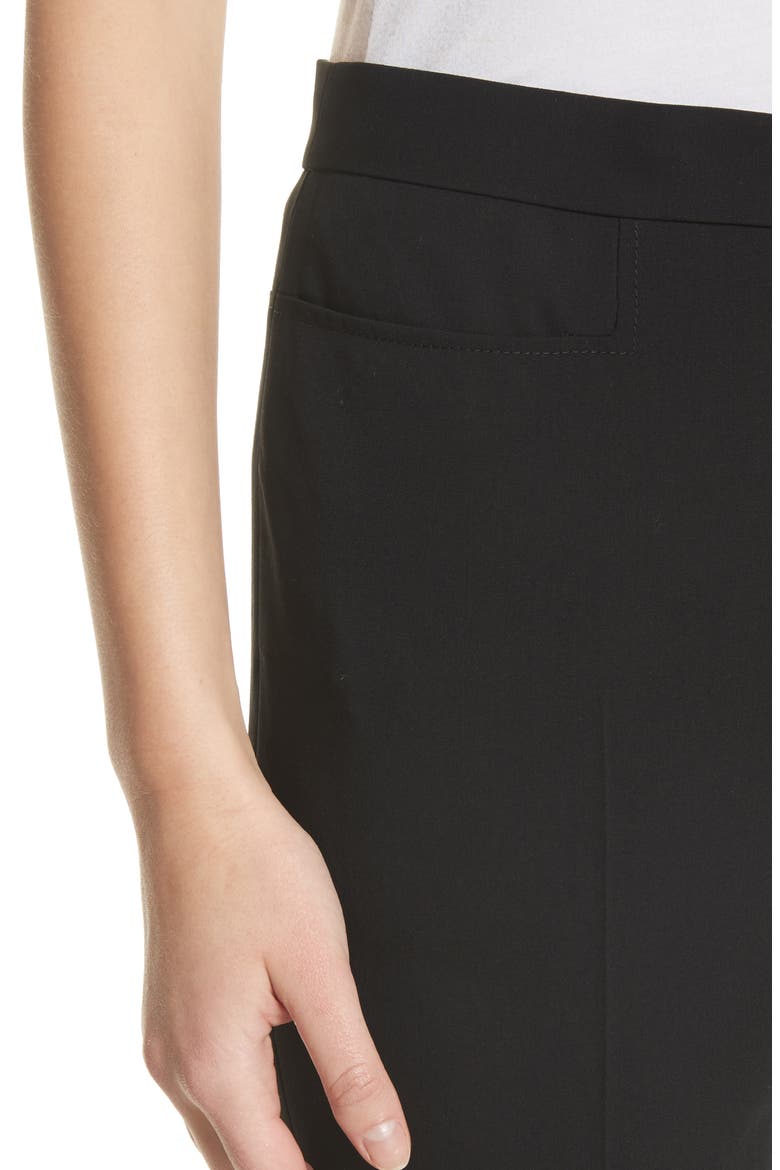 Francoise Wool Straight Leg Pants, Alternate, color, BLACK