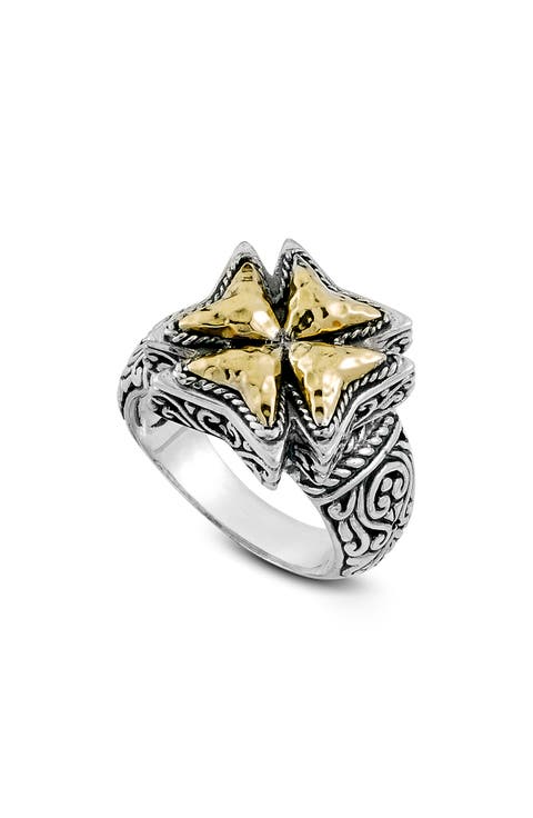 Hammered Cross Ring