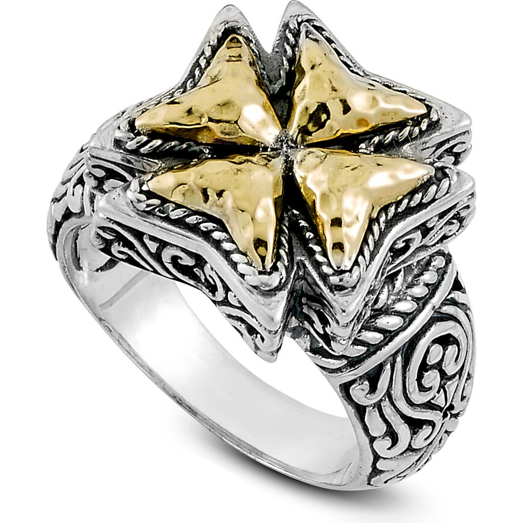 Samuel B. Hammered Cross Ring In Multi