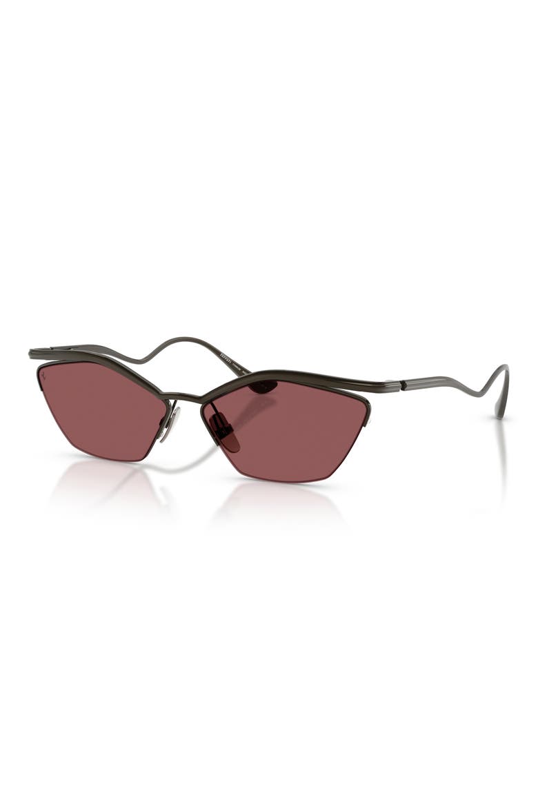 59mm Cat Eye Sunglasses, Alternate, color, GUNMETAL SHINY / RED