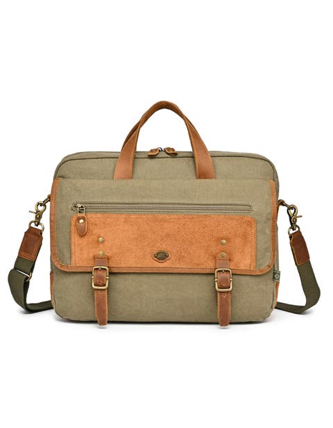 Valley Oak Canvas And Leather Laptop Briefcase