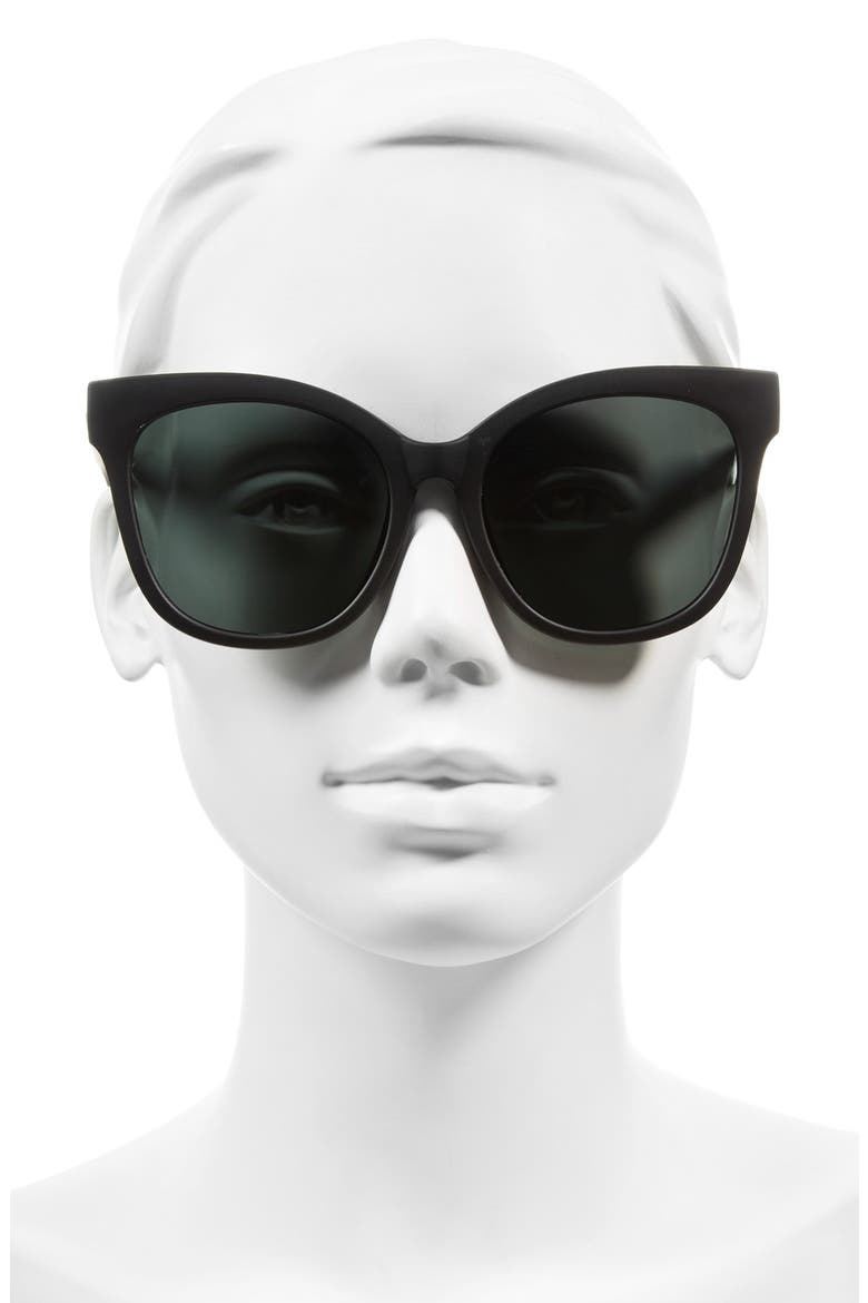 Australia It's My Way 55mm Cat Eye Sunglasses, Alternate, color, BLACK / SMOKE