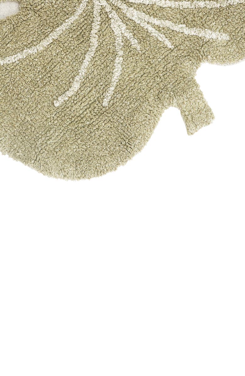Lorena Canals Mini Monstera Leaf Washable Cotton Blend Rug, Alternate, color, Olive Natural