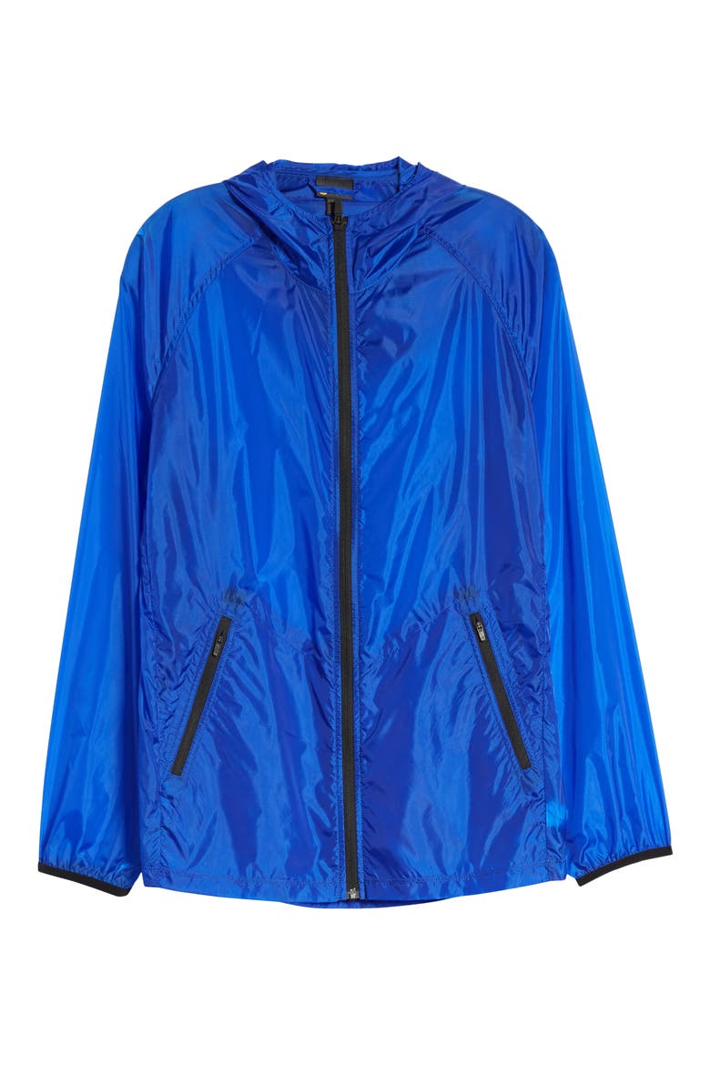 Hooded Nylon Windbreaker, Alternate, color, BLUE MARINE
