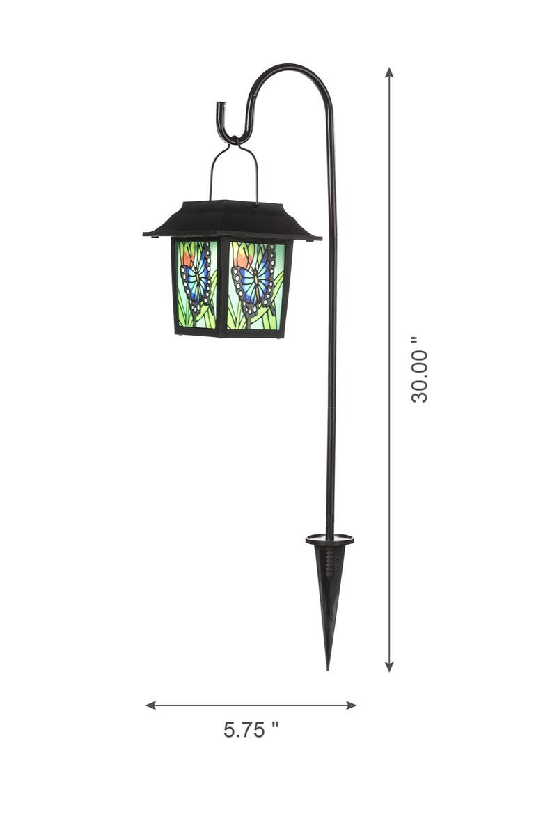 Glitzhome Solar Powered Butterfly Garden Lamp or Pathway Light with Ground Stake, Alternate, color, Black