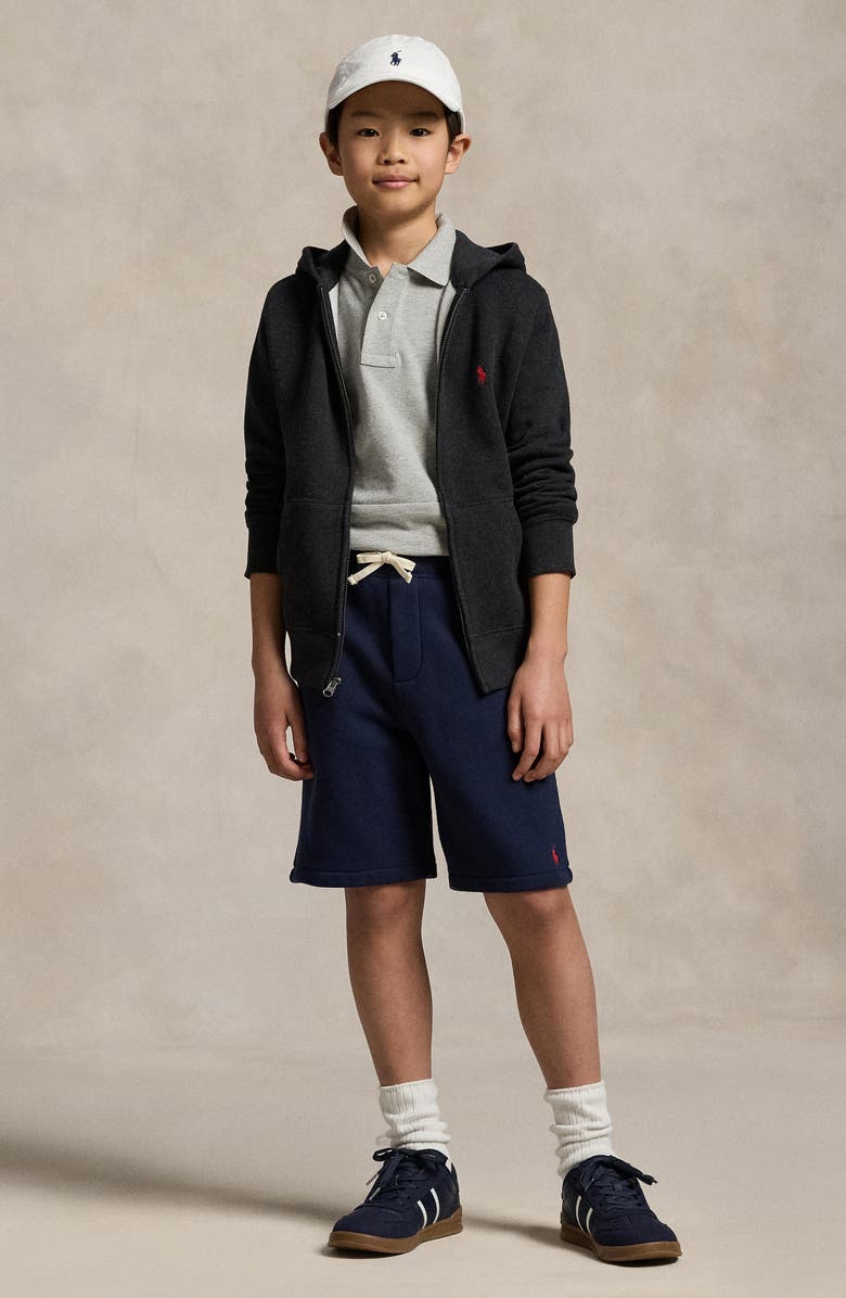 Polo Ralph Lauren Kids' The Iconic Mesh Polo, Alternate, color, Grey Heather