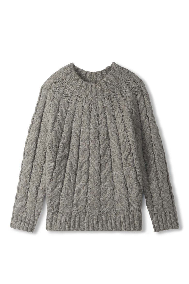 Dylan Cable Knit Sweater, Alternate, color, SPECKLE GREY