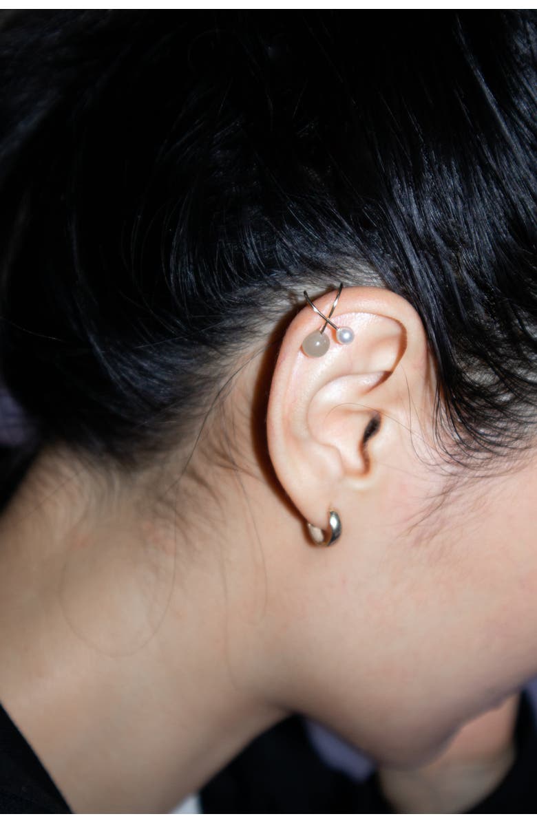 seree Colette Jade and pearl ear cuffs, Alternate, color, Light Green