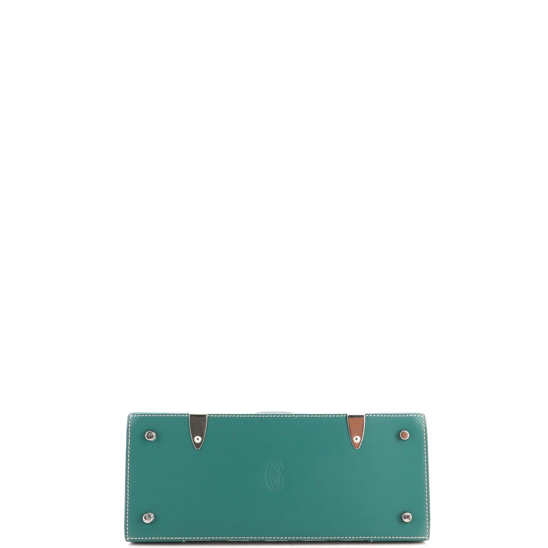 Saigon Top Handle Bag Coated Canvas with Leather PM, Alternate, color, Green
