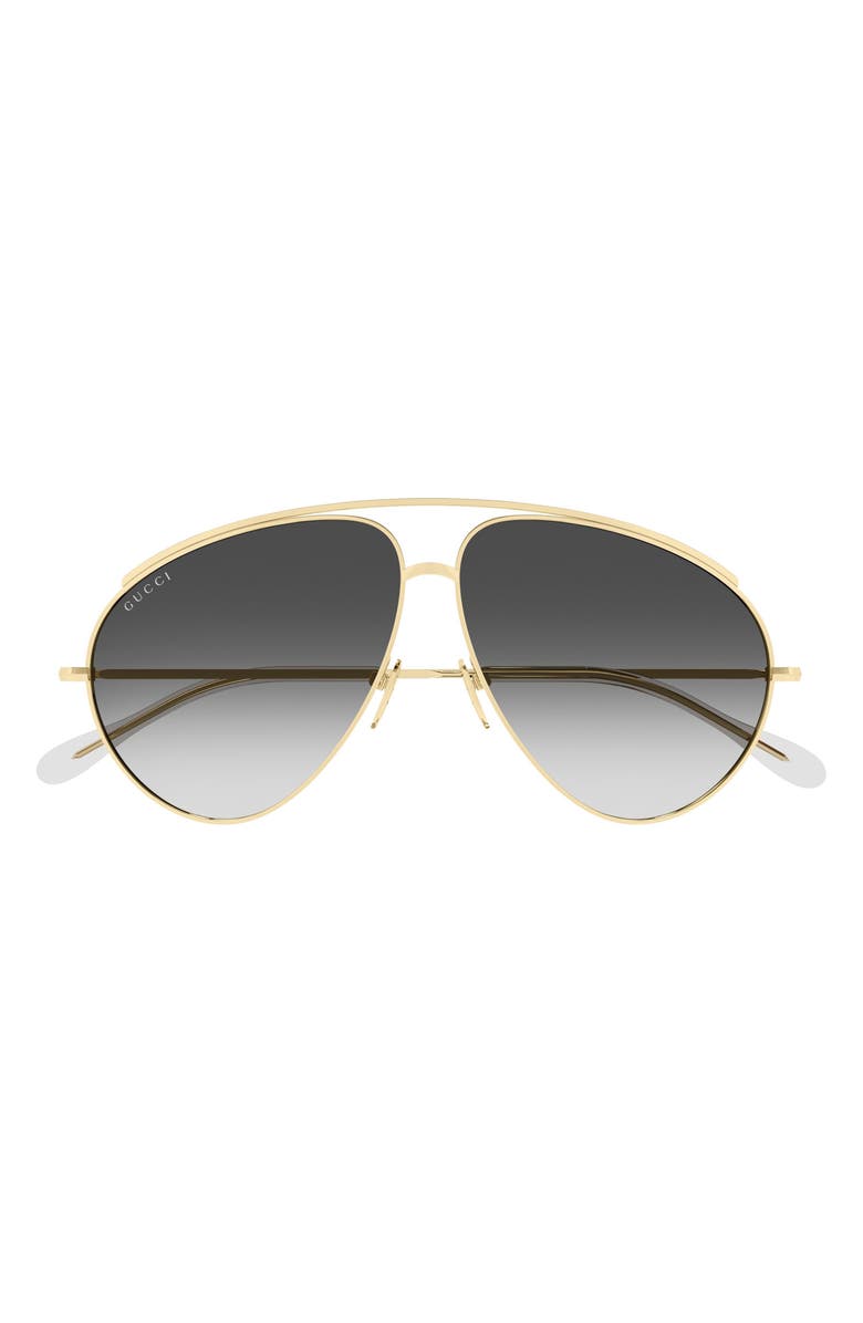 Gucci 60mm Gradient Navigator Sunglasses, Main, color, Gold