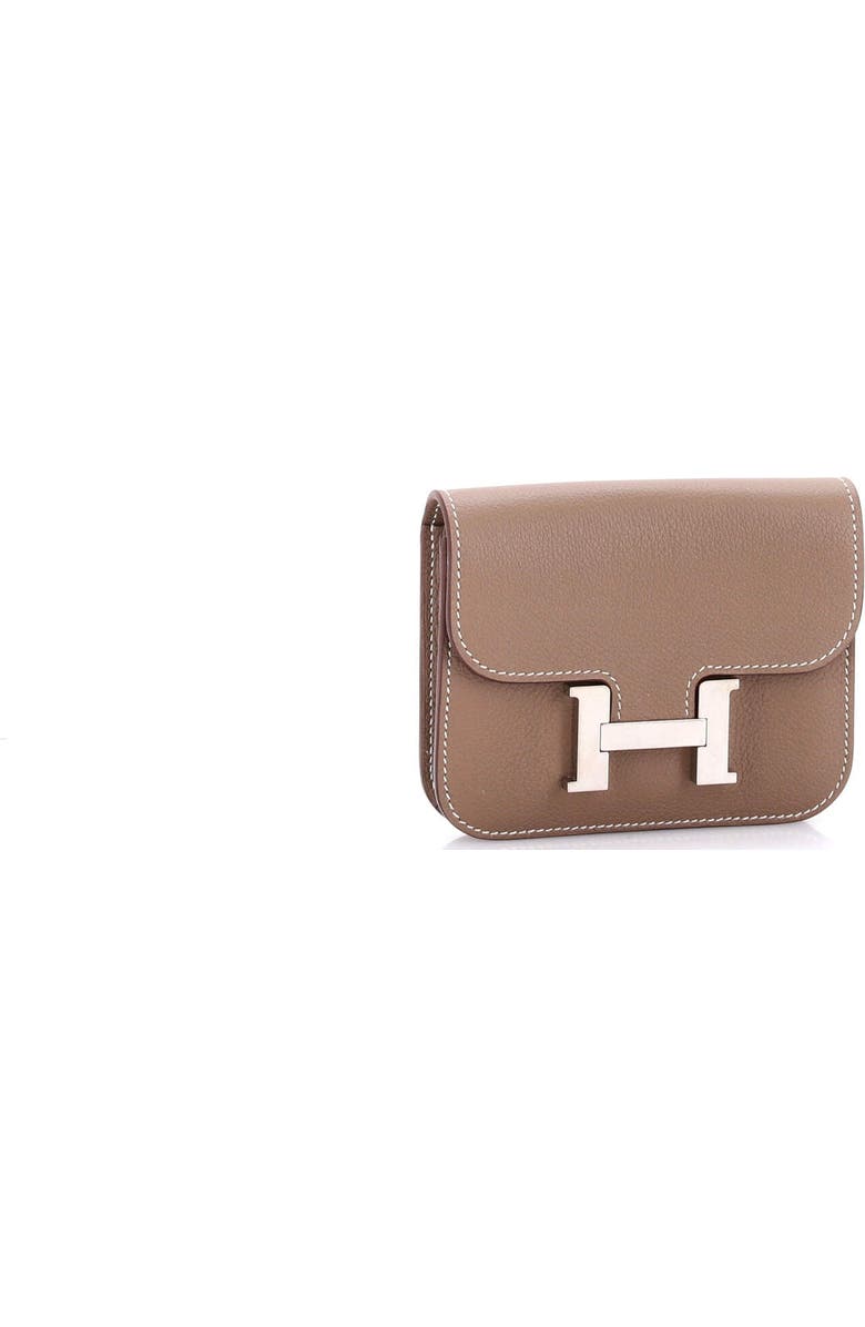 Pre-Owned Hermes Constance Slim Wallet Evercolor, Alternate, color, Etoupe
