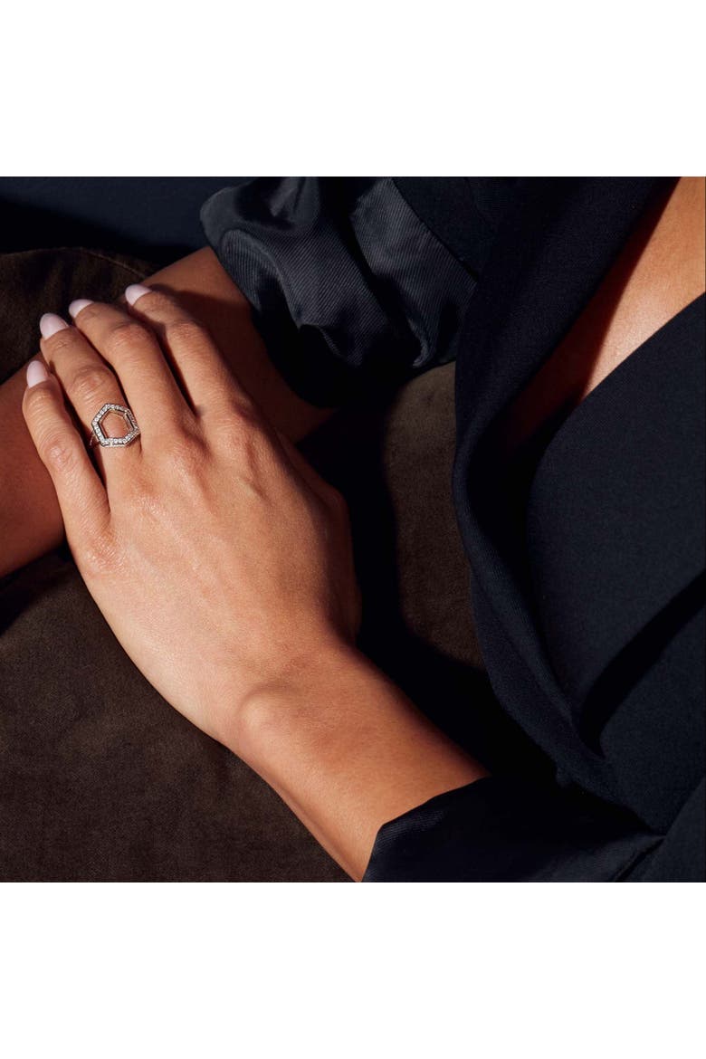 The Donna Ring, Alternate, color, Sterling Silver/White CZ