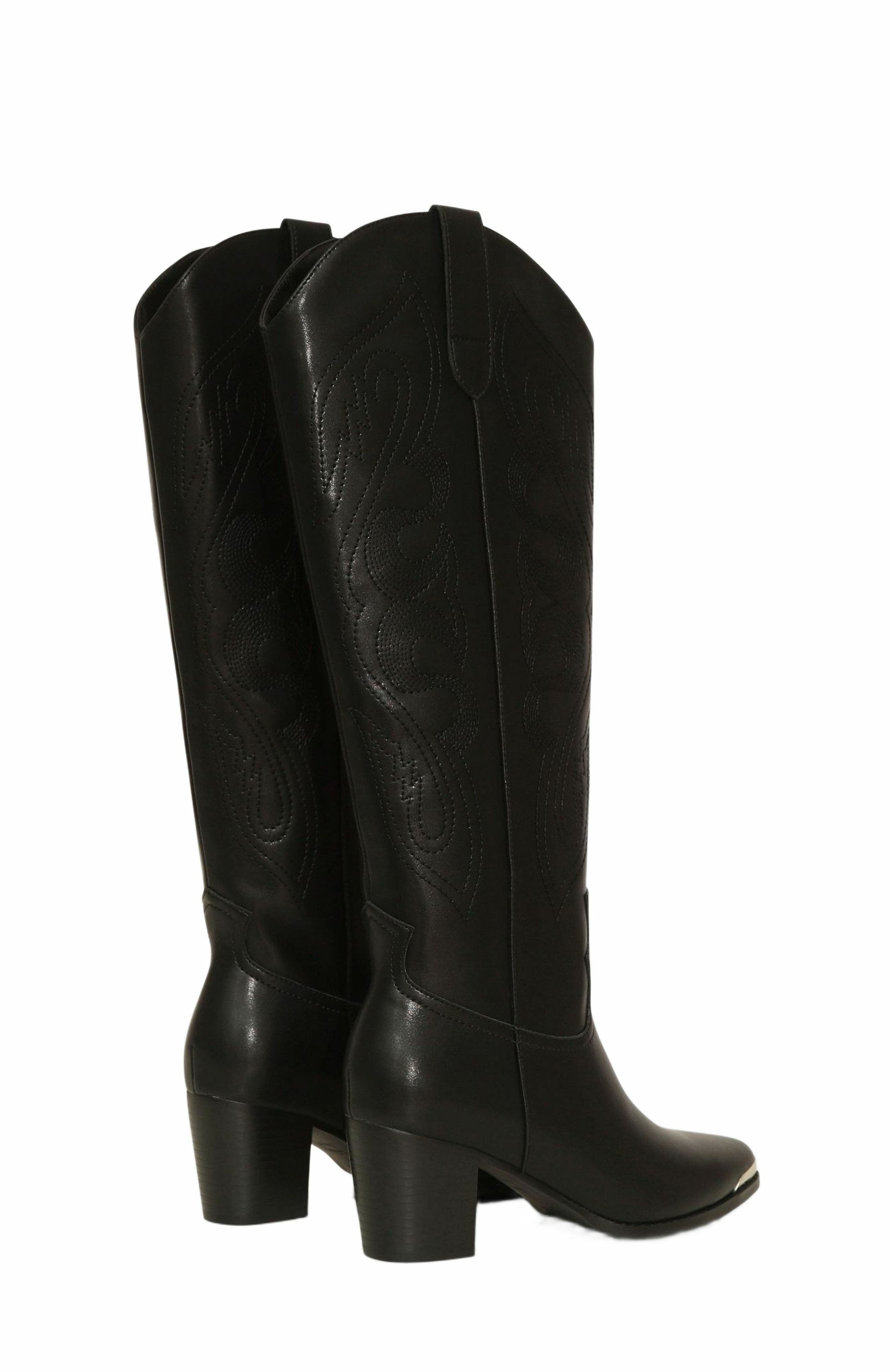 Belle & Bloom Rebelle Knee High Western Boot, Alternate, color, Black