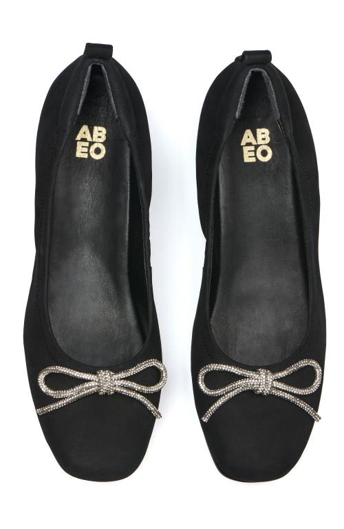 Abeo Cadence Bow Ballet Flat In Black Sparkle - Metatarsal