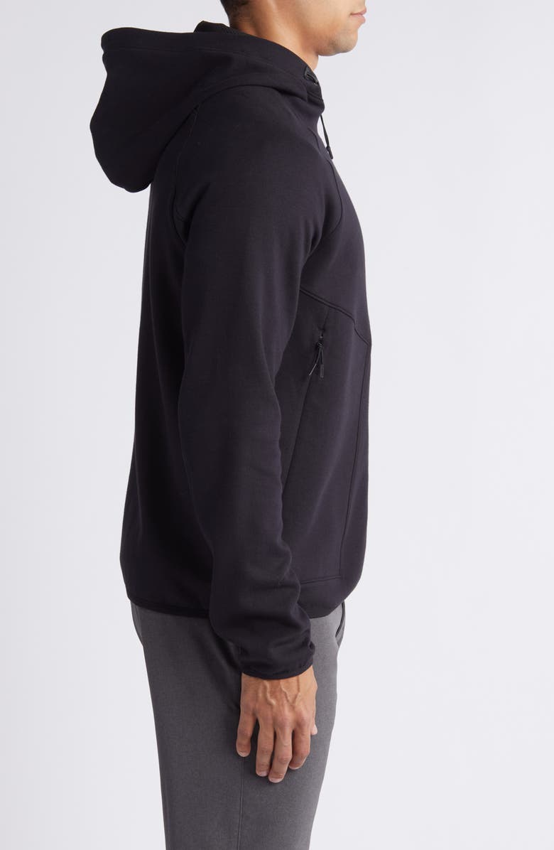Zella Powertek Full Zip Hoodie, Alternate, color, Black