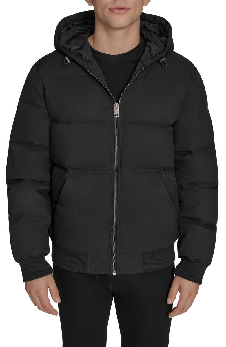Levi's<sup>®</sup> Quilted Puffer Hoodie Bomber Jacket, Alternate, color, Black