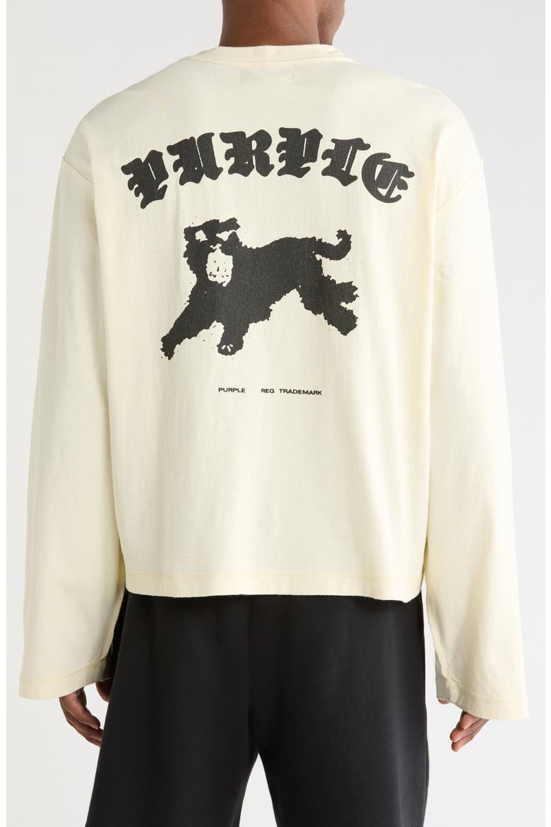 Crop Wide Long Sleeve Graphic T-Shirt, Alternate, color, OFF WHITE