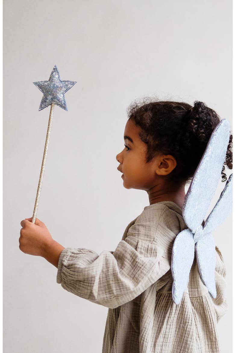 Kids' Star Sequin Wand, Alternate, color, SILVER