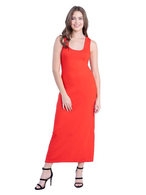 Scoop Neck Maxi Dress with Racerback Detail