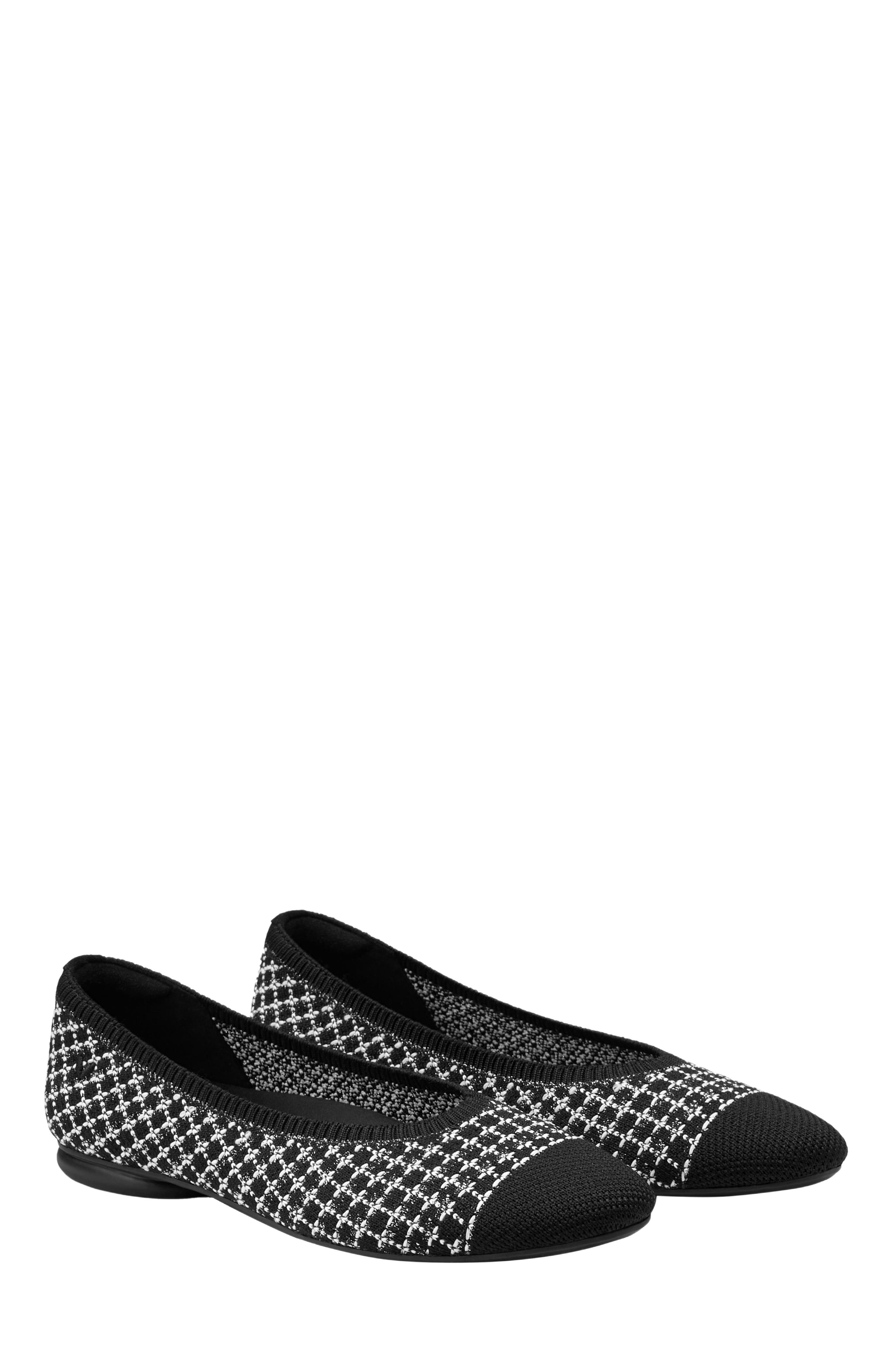 VIVAIA Almond-Toe Ballet Flats in Black Tweed 