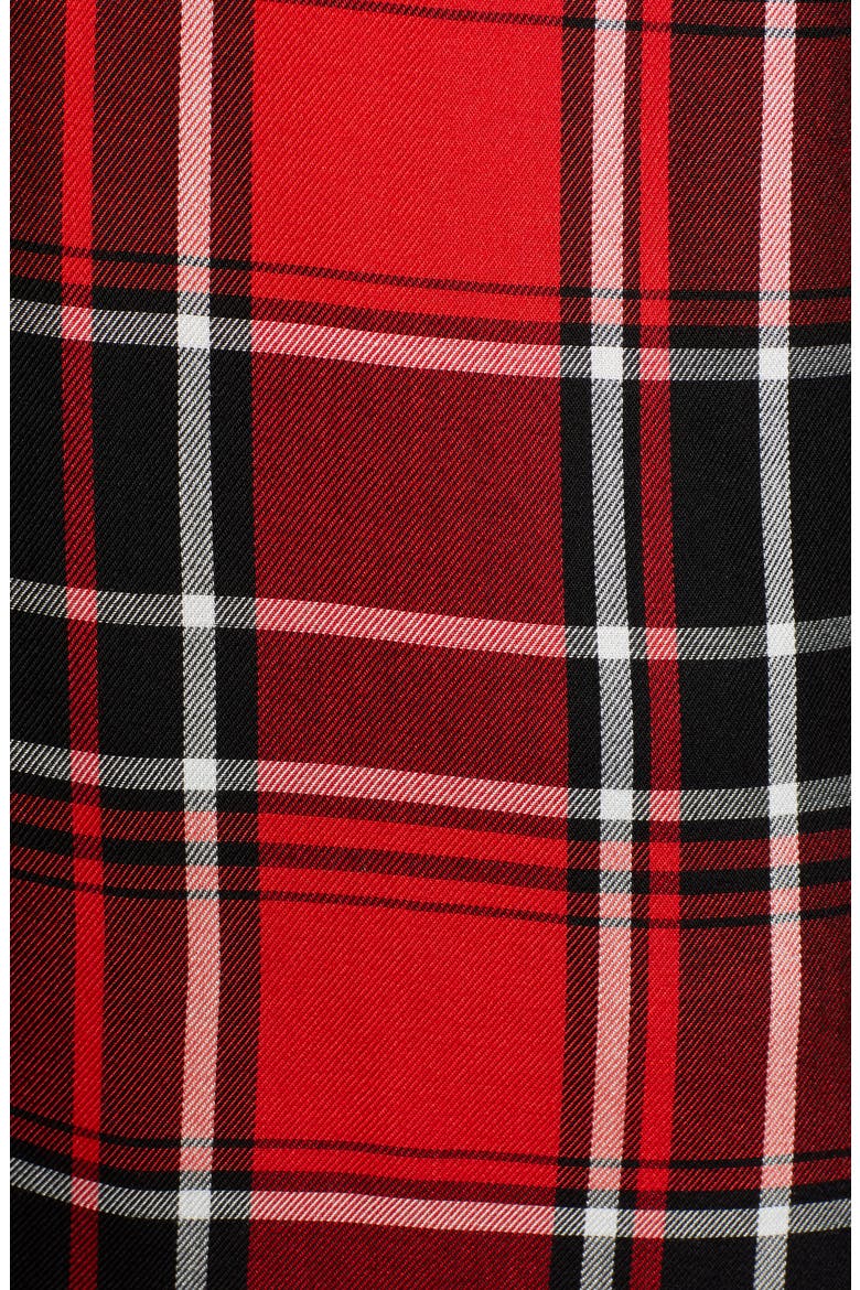 Plaid Split Neck Blouse, Alternate, color, IMPERIAL RED