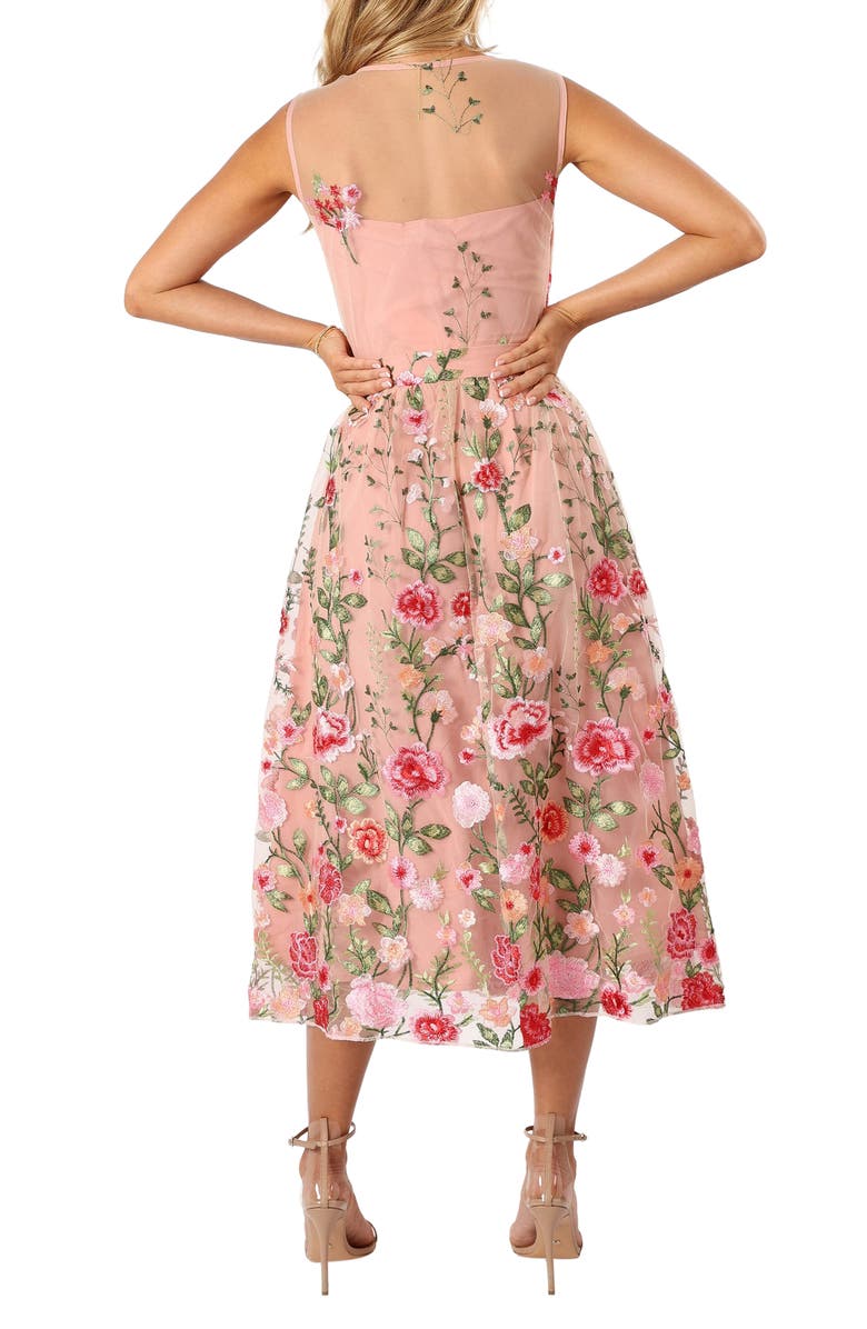 Petal & Pup Wonderland Floral Embroidery Midi Dress, Alternate, color, 