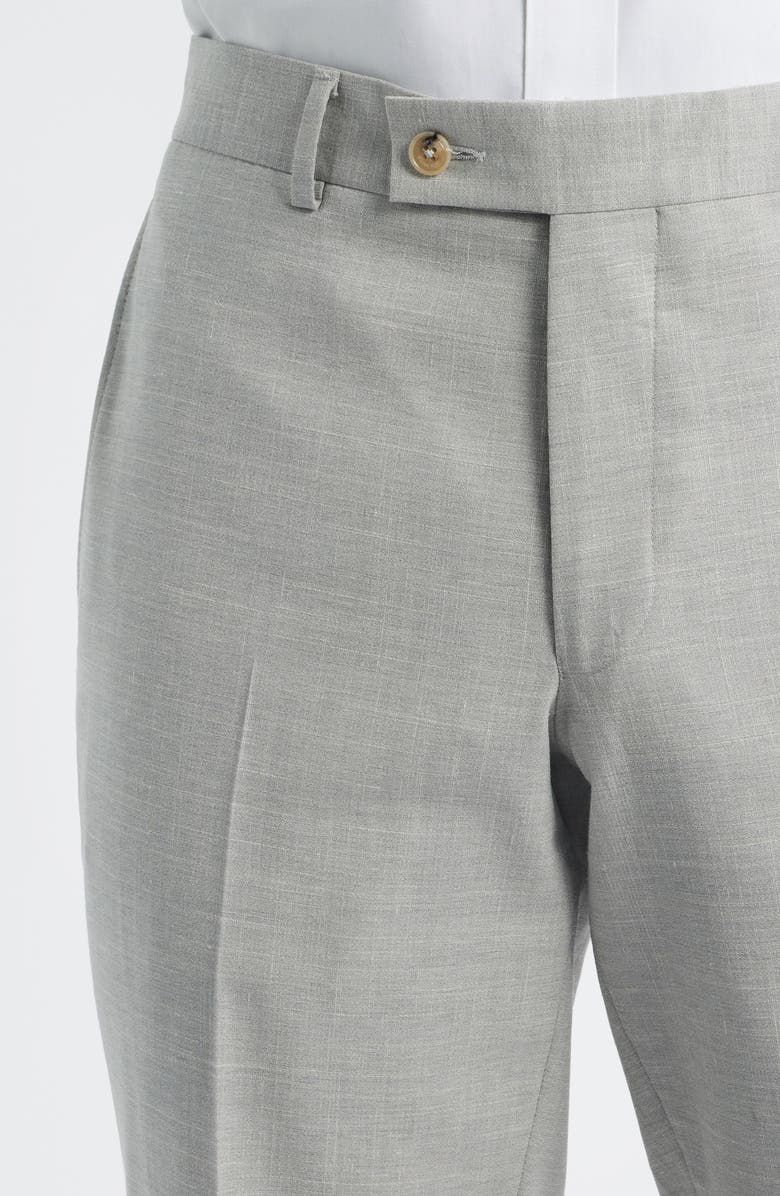 Jack Victor Piero Flat Front Stretch Cotton 
Wool Pants, Alternate, color, Light Grey