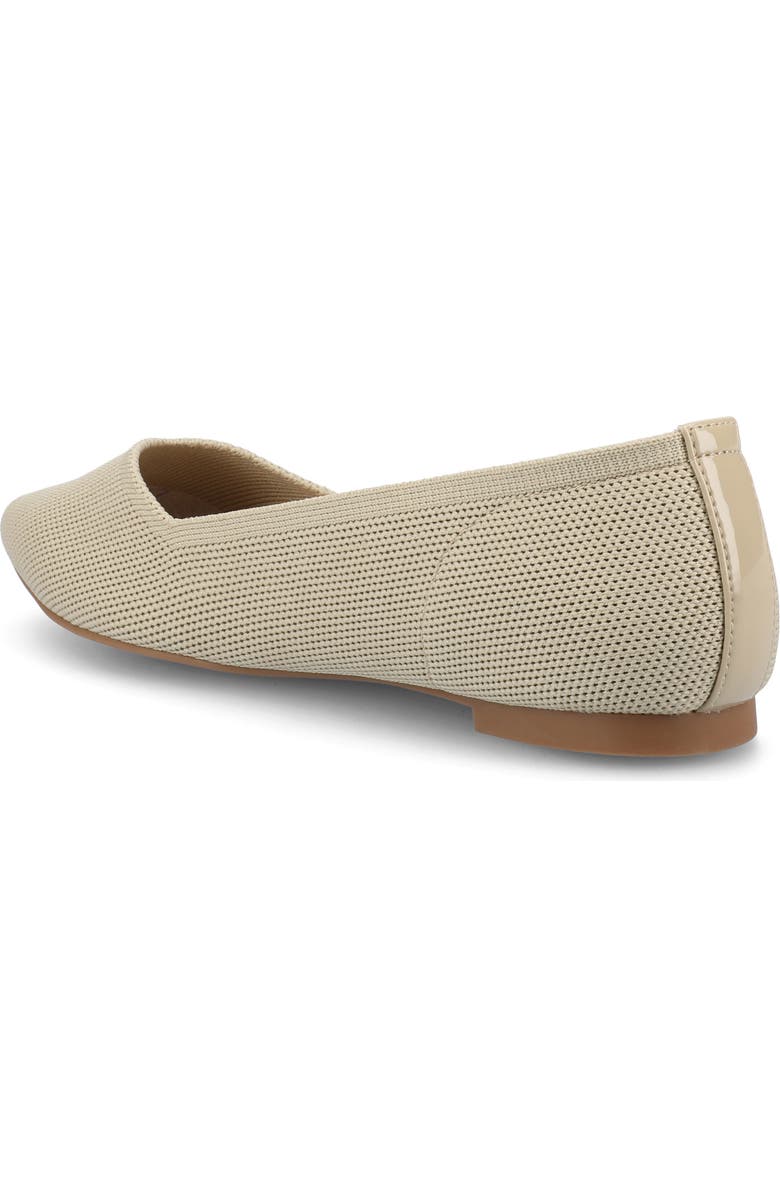 Journee Collection Minnah Knit Almond Toe Flat, Alternate, color, Taupe