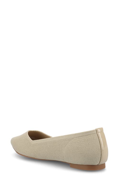 Journee Collection Minnah Knit Almond Toe Flat In Taupe