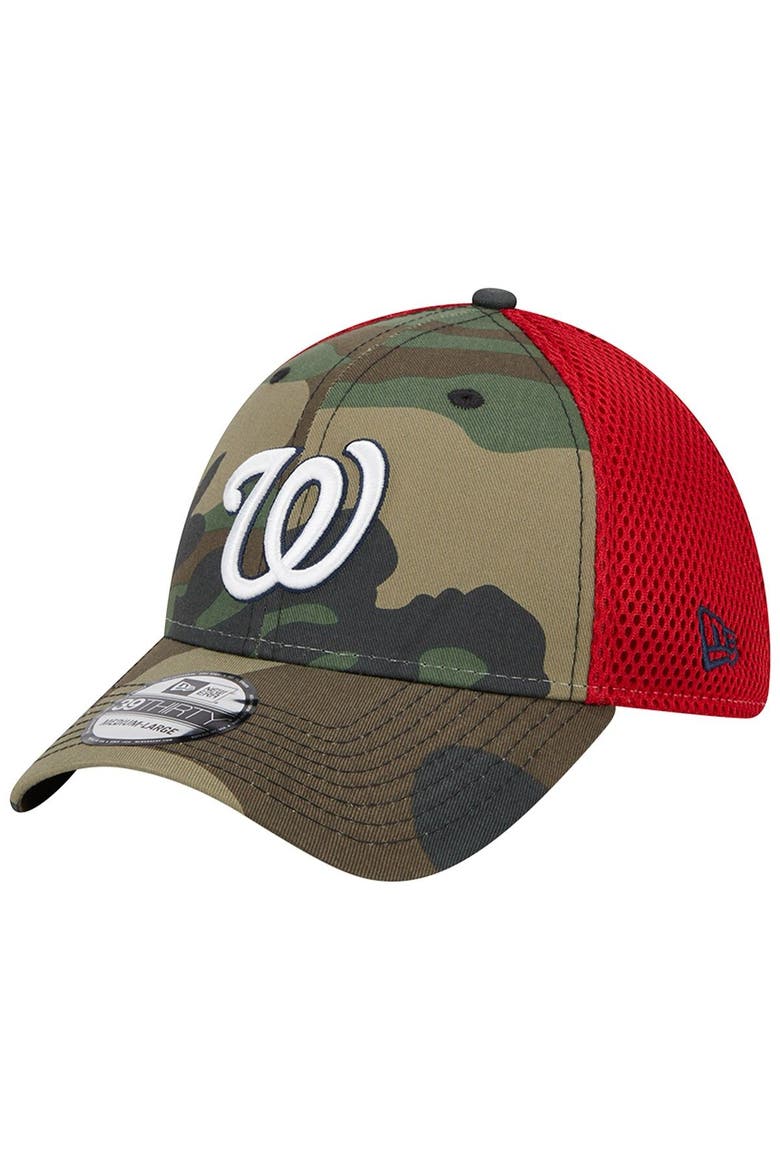 Men's New Era Camo Washington Nationals Team Neo 39THIRTY Flex Hat, Main, color, Camo