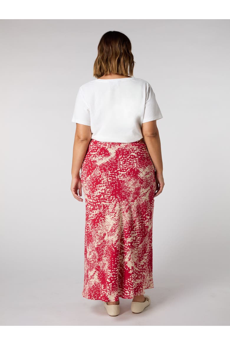 Snake Print Midaxi Skirt, Alternate, color, Red Snake
