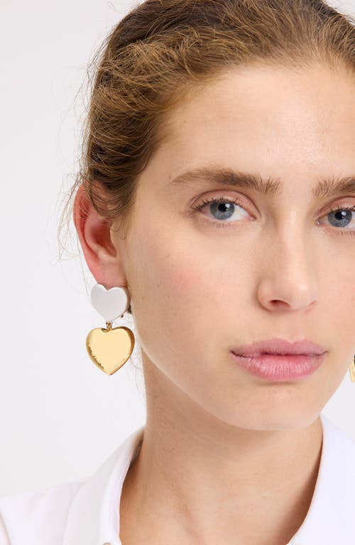 Kate Spade New York Heart You Double Drop Earrings In Silver Gold