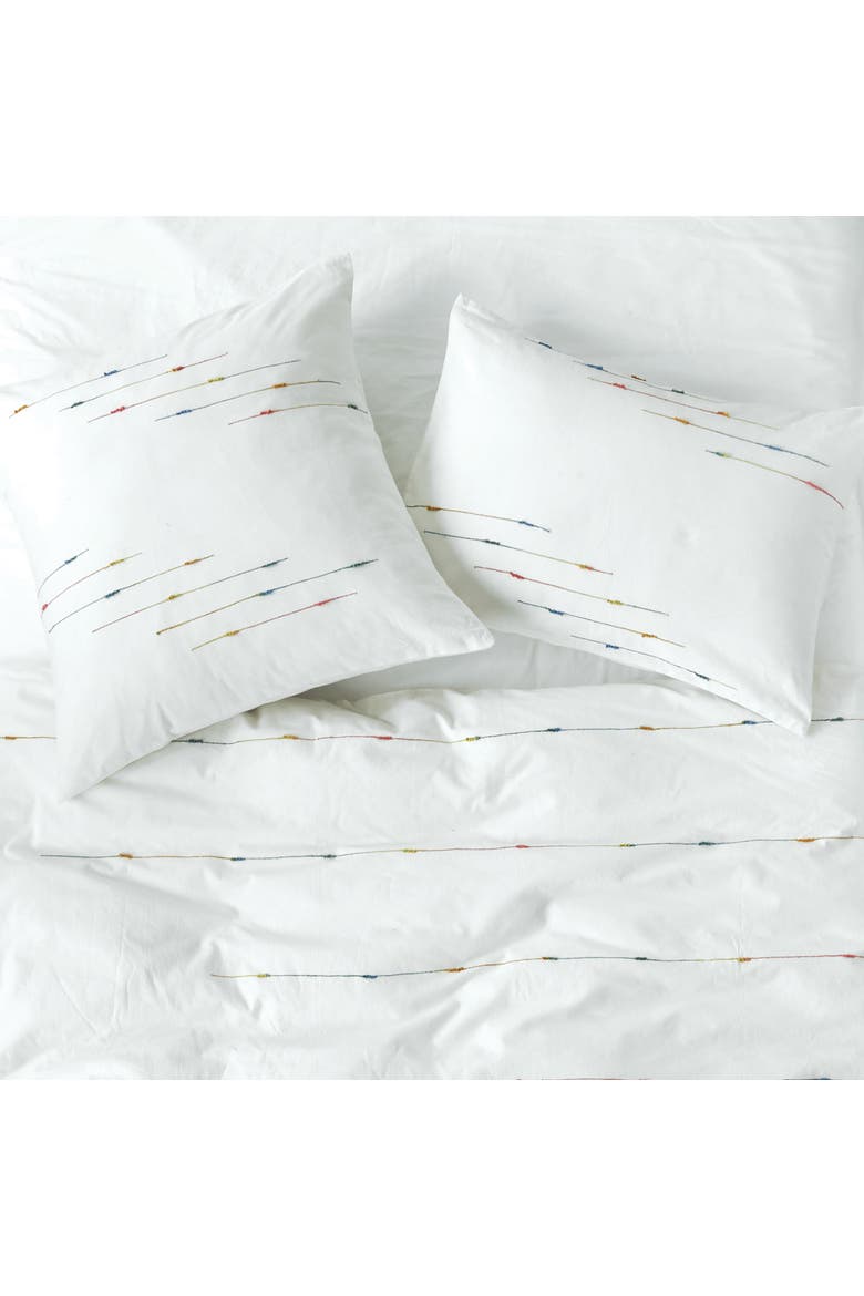 Raina Ombre Rainbow Dyed 100% Cotton Euro Pillow Sham 26" x 26", Alternate, color, White