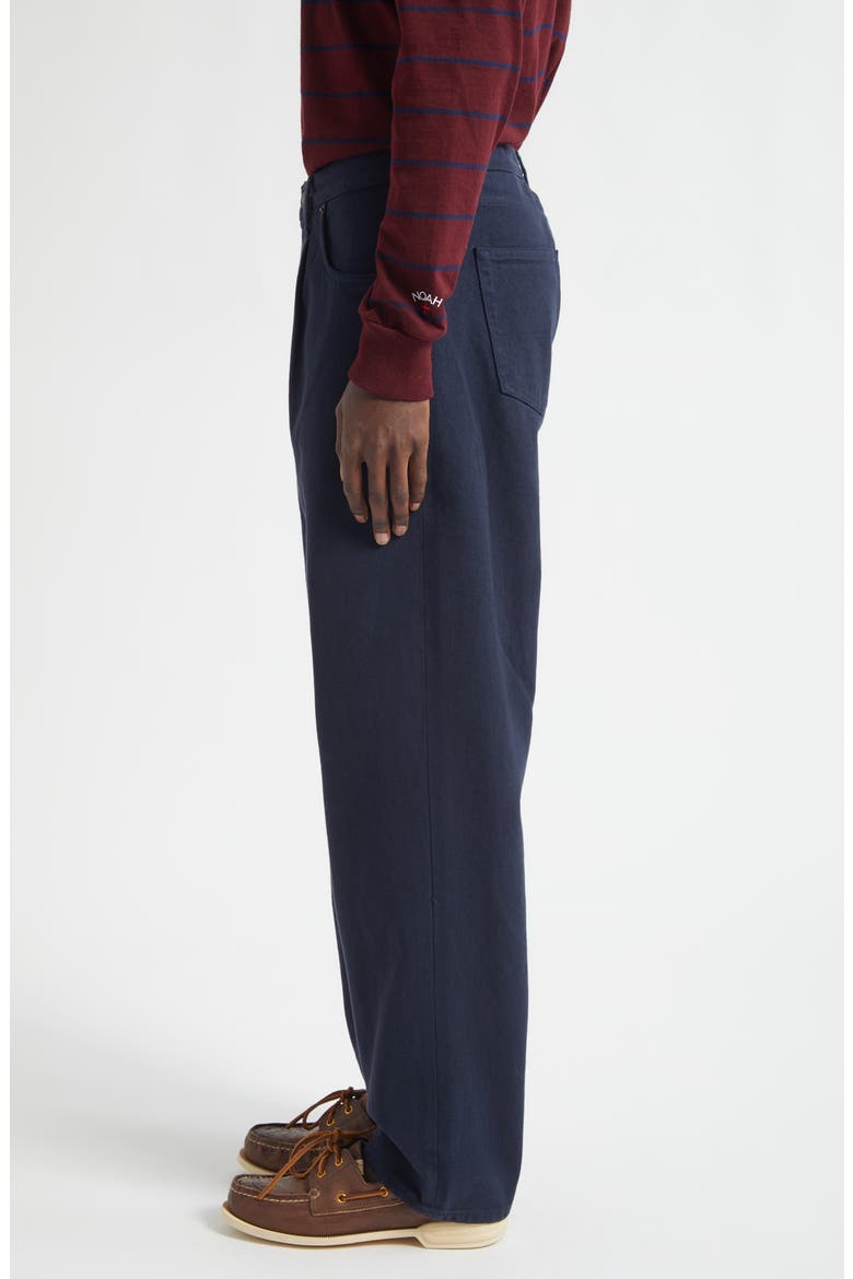 Brushed Back Pleated Organic Cotton Jeans, Alternate, color, DARK NAVY