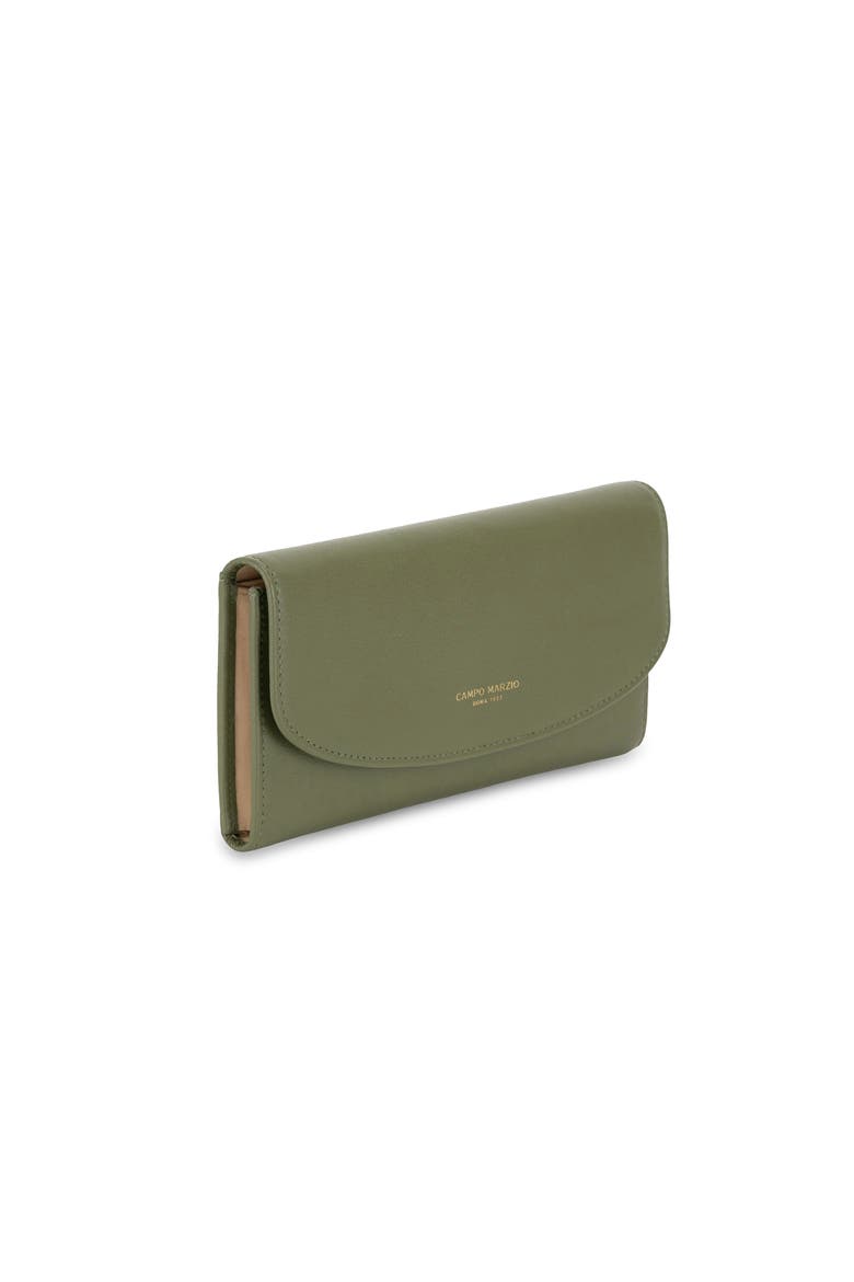 Geogia Versatile Wallet With Snap Button Closure Accessory, Alternate, color, OLIVE GREEN-CREAM