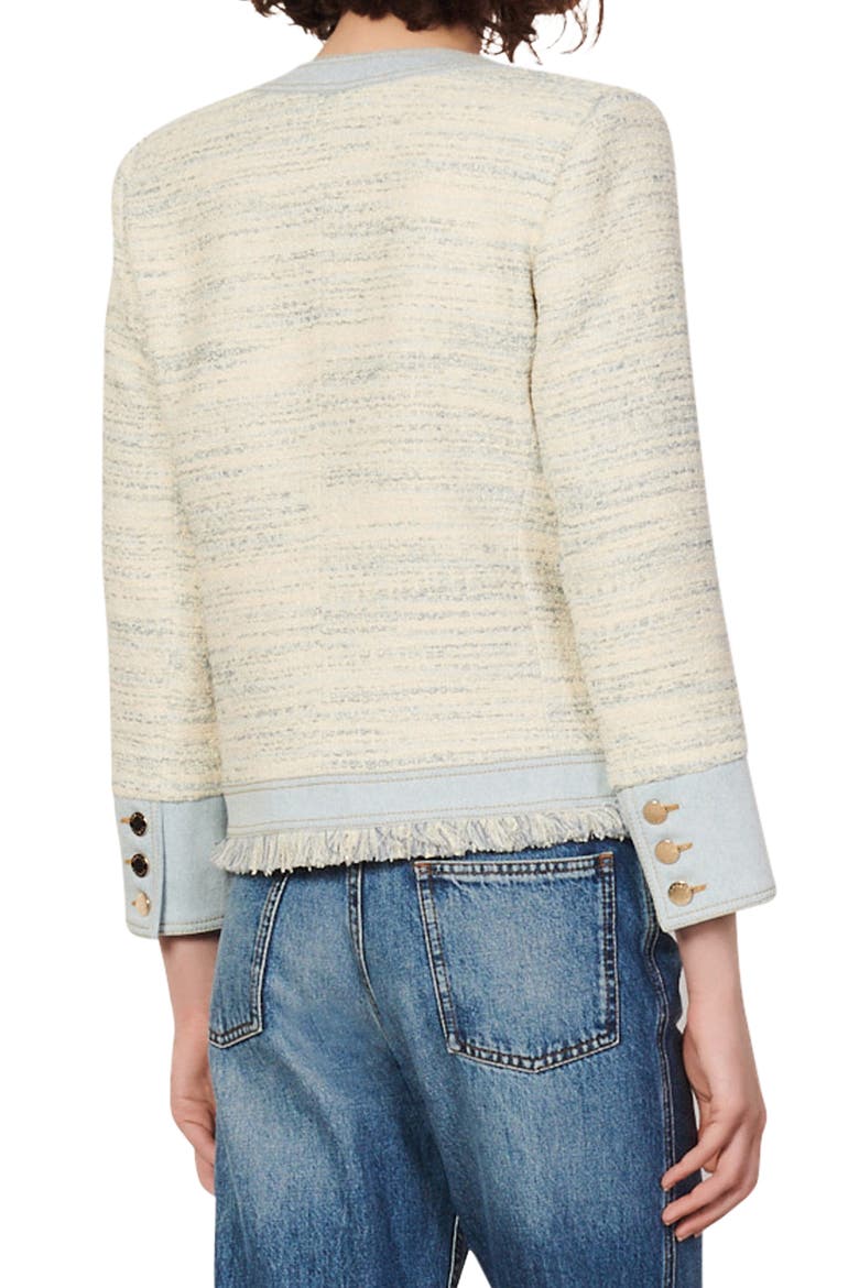 Babeth Tweed Jacket, Alternate, color, ECRU/ BLEU