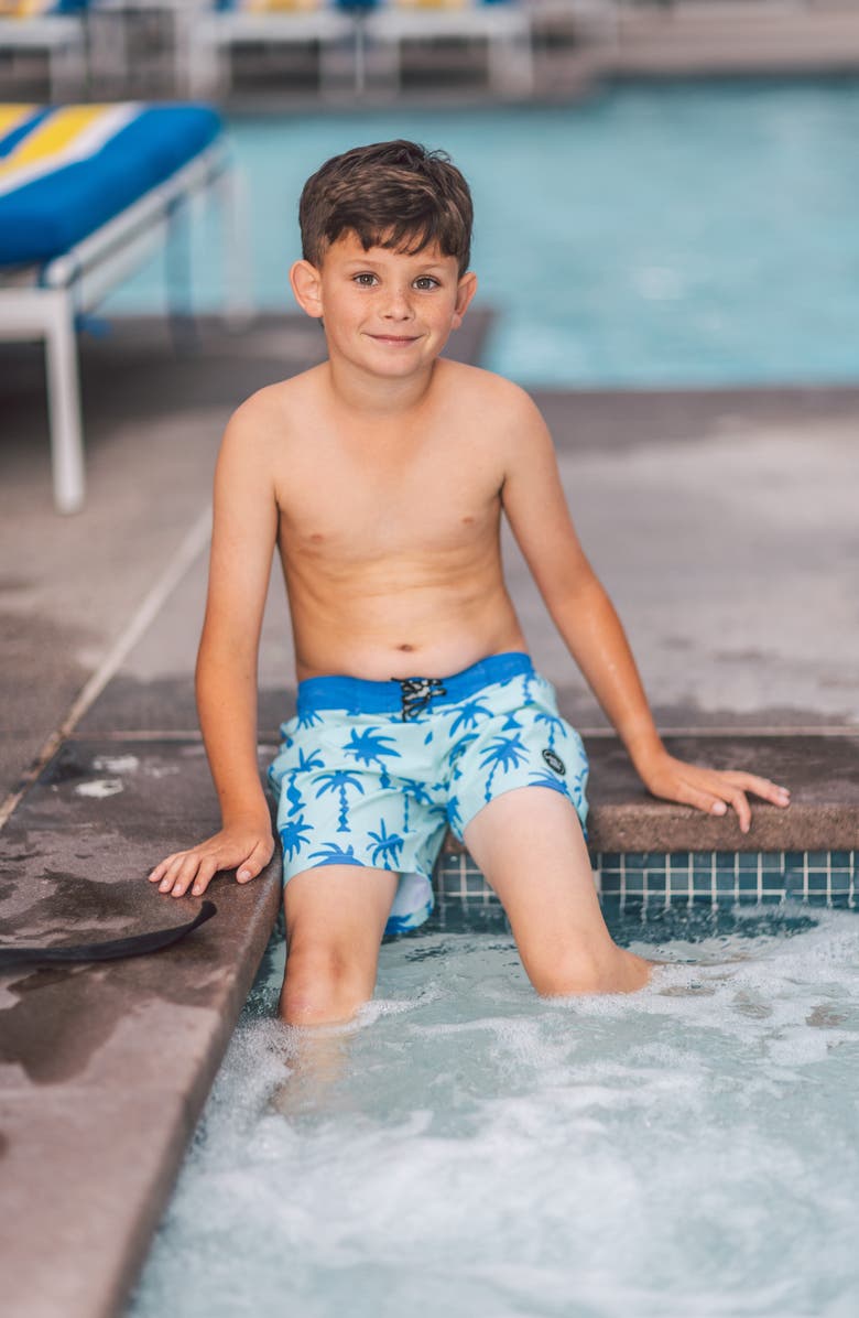 Feather 4 Arrow Kids' Wavy Palm Board Shorts, Alternate, color,