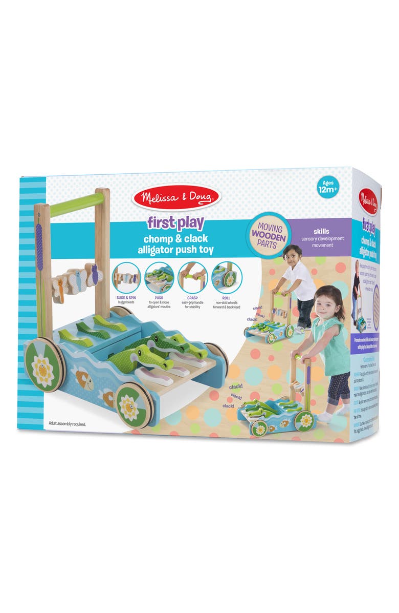 Melissa & Doug First Play Chomp & Clack Alligator Push Toy, Alternate, color, Multi