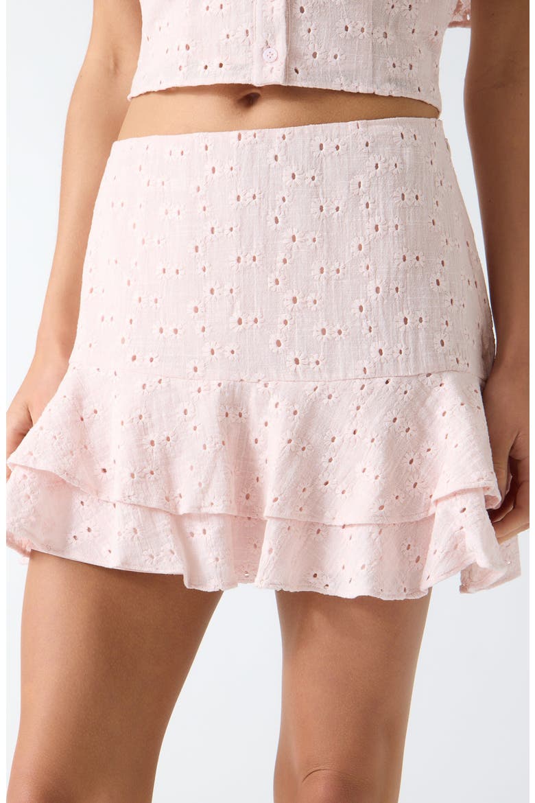 Sade Cotton Eyelet Miniskirt, Alternate, color, LIGHT PINK