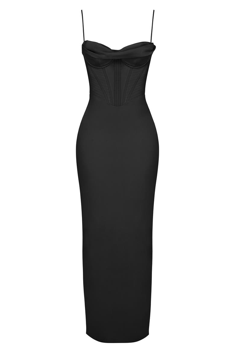 Charmaine Corset Dress, Alternate, color, BLACK