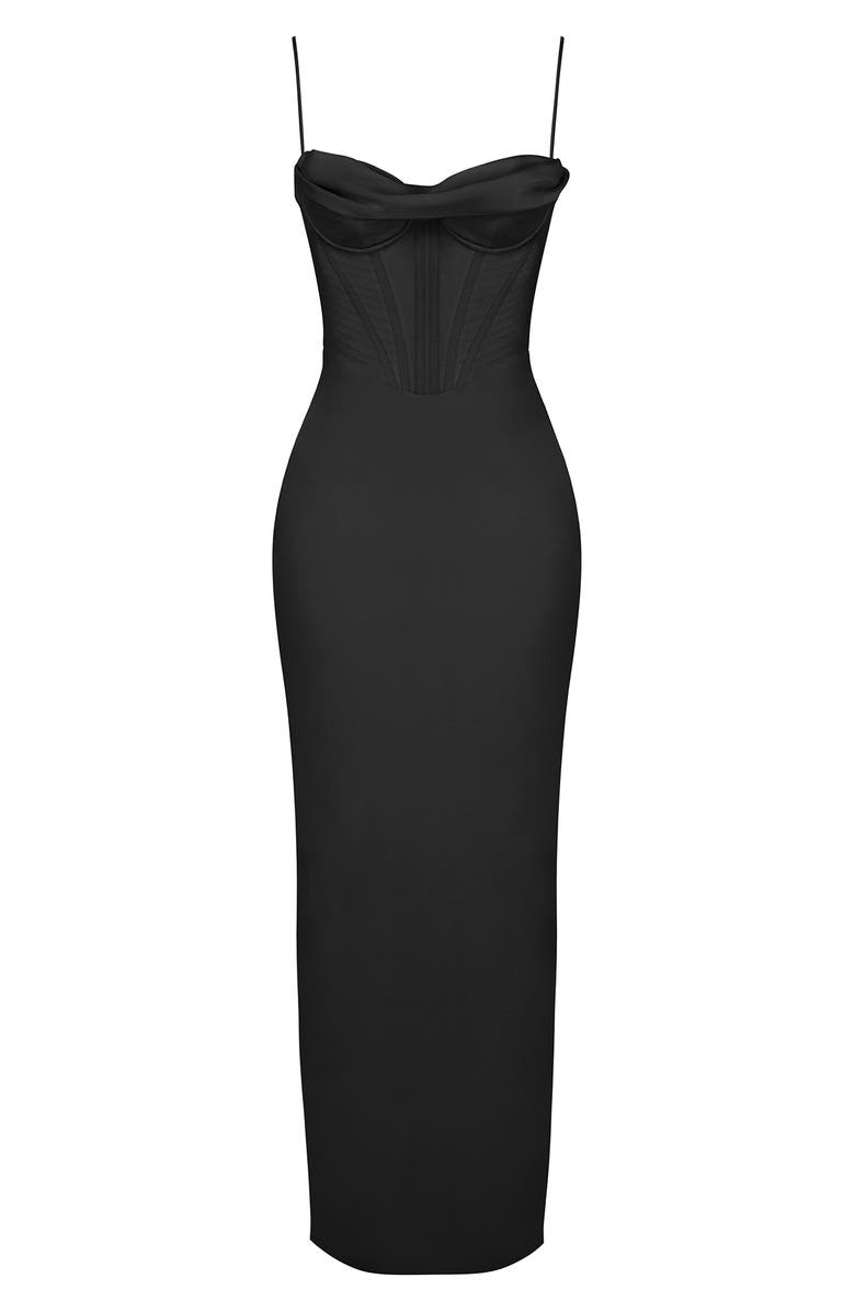 HOUSE OF CB Charmaine Corset Dress, Alternate, color, Black