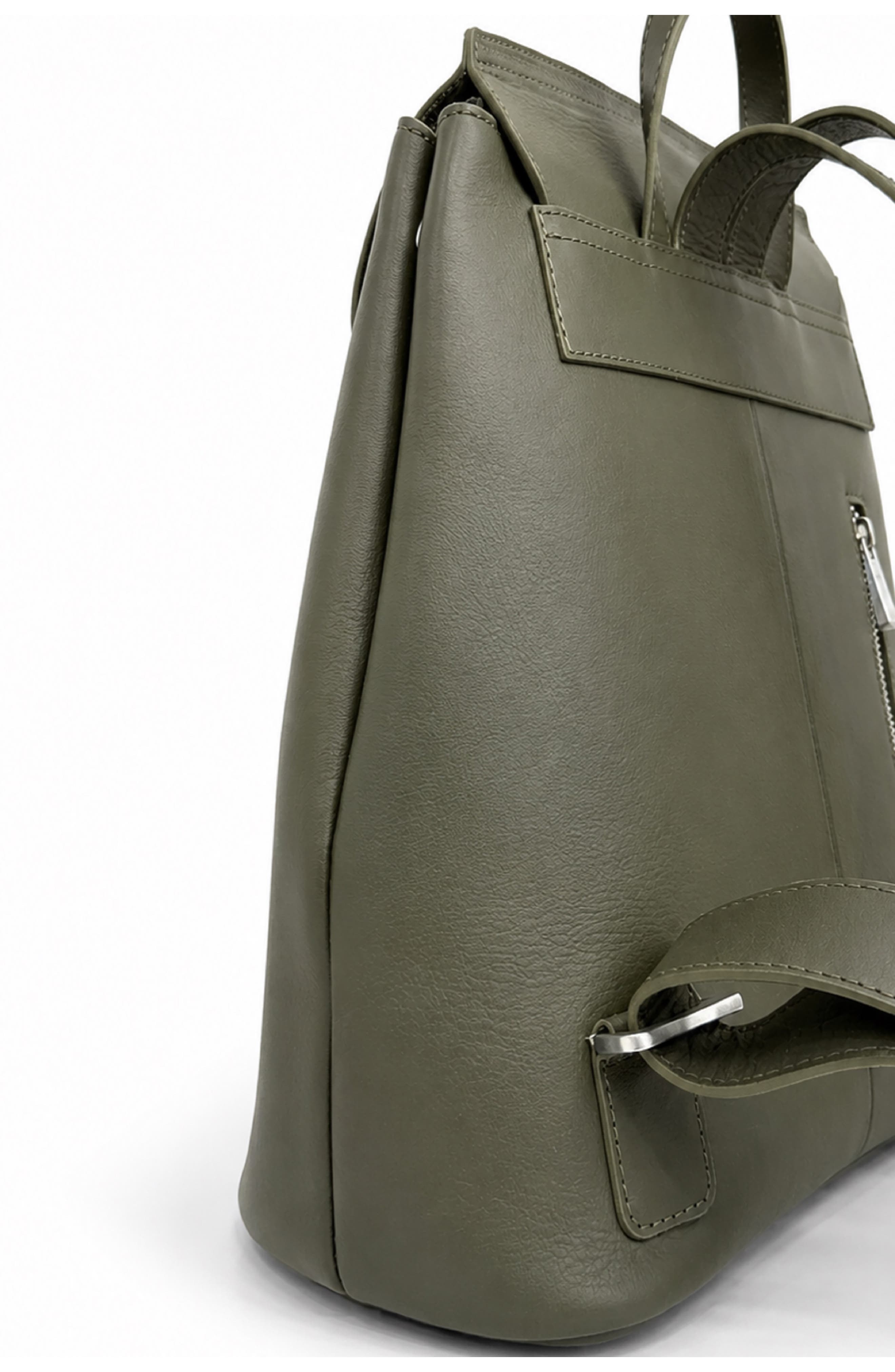 Clementine Leather Backpack, Alternate, color, DARK MOSS